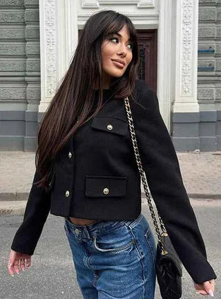 Kurze Jacke im Vintage - Stil - Cecile LavelleSchwarz