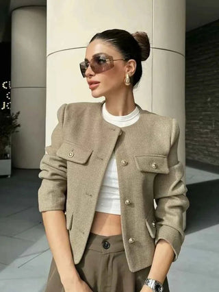 Kurze Jacke im Vintage - Stil - Cecile LavelleOlive