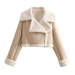 Kurze Jacke mit Teddyfutter - Cecile LavelleBeige