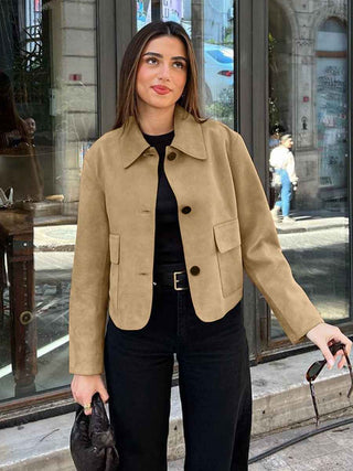 Kurzjacke tailliert mit Knöpfen - Cecile LavelleKhaki