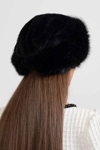 Kuscheliger Damenhut mit breiter Krempe - Cecile LavelleSchwarz