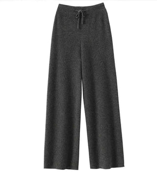 Lana – Weite Strickhose aus echter Wolle mit Tunnelzug - Cecile LavelleGrau