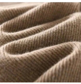 Lana – Weite Strickhose aus echter Wolle mit Tunnelzug - Cecile LavelleKhaki