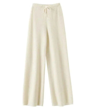 Lana – Weite Strickhose aus echter Wolle mit Tunnelzug - Cecile LavelleBeige