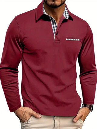 Langarm Poloshirt Herren - Cecile LavelleBordeaux