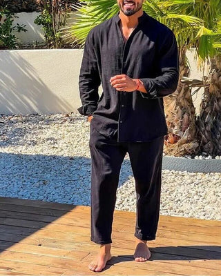 Langärmeliges Hemd - Hosen Set - Cecile LavelleSchwarz