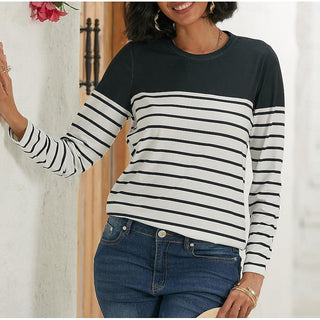 Langarmshirt Damen Gestreift