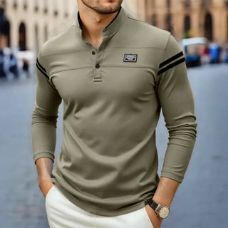 Langarmshirt Herren Slim Fit in Khaki