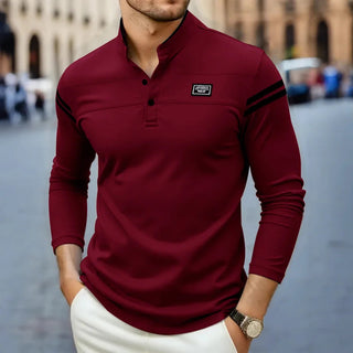 Langarmshirt Herren Slim Fit in Rot