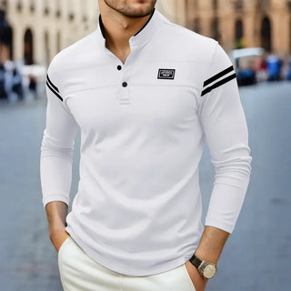 Langarmshirt Herren Slim Fit in Weiß