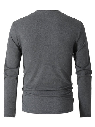Langarmshirt Herren V-Ausschnitt - Cecile LavelleDunkelgrau