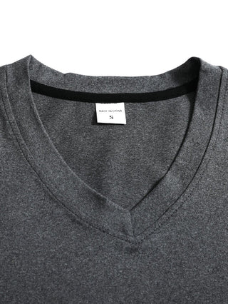 Langarmshirt Herren V-Ausschnitt - Cecile LavelleDunkelgrau