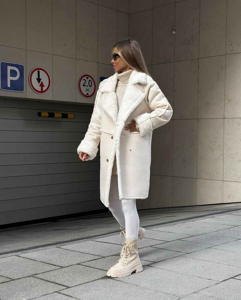 Long quilted winter jacket
