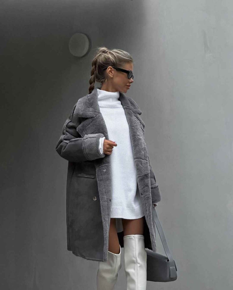 Long quilted winter jacket