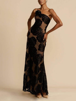 Langes Damenkleid Hochzeitsgast - Cecile LavelleSchwarz