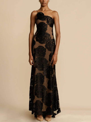 Langes Damenkleid Hochzeitsgast - Cecile LavelleSchwarz