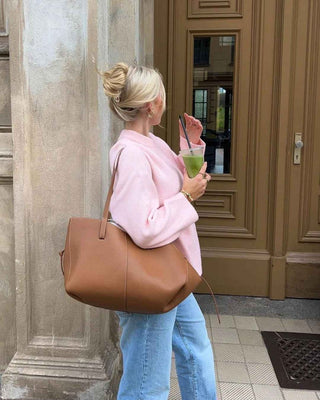 Lässiger Oversize - Pullover mit Rundhals - Cecile LavelleHellrosa