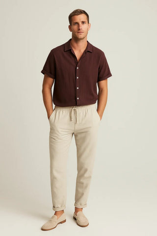 Lässiger Sommer Zweiteiler Herren - Cecile LavelleBurgunderrot