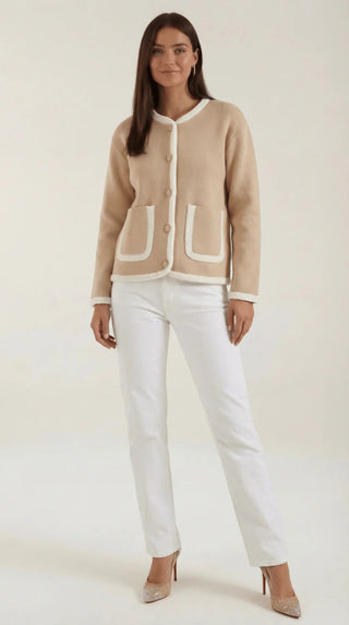 Lässiger Strick - Cardigan - Cecile LavelleBeige