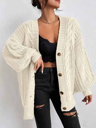 Lässiger Zopfmuster - Cardigan - Cecile LavelleBeige