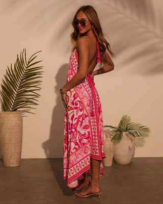 Layla – Sommerkleid mit Boho - Print und Zipfelsaum - Cecile LavelleRosa