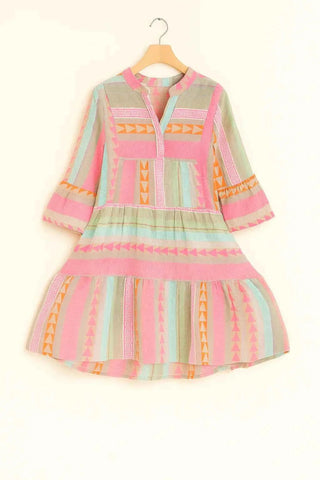 Leichtes Midi - Freizeitkleid mit Print - Cecile LavelleHellrosa