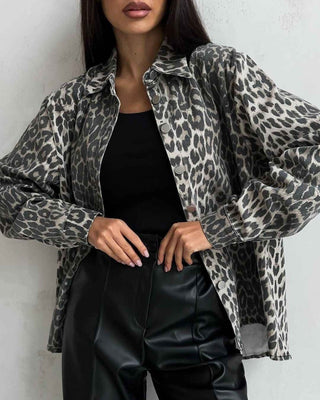 Leopard Jacke Damen - Cecile LavelleGrau