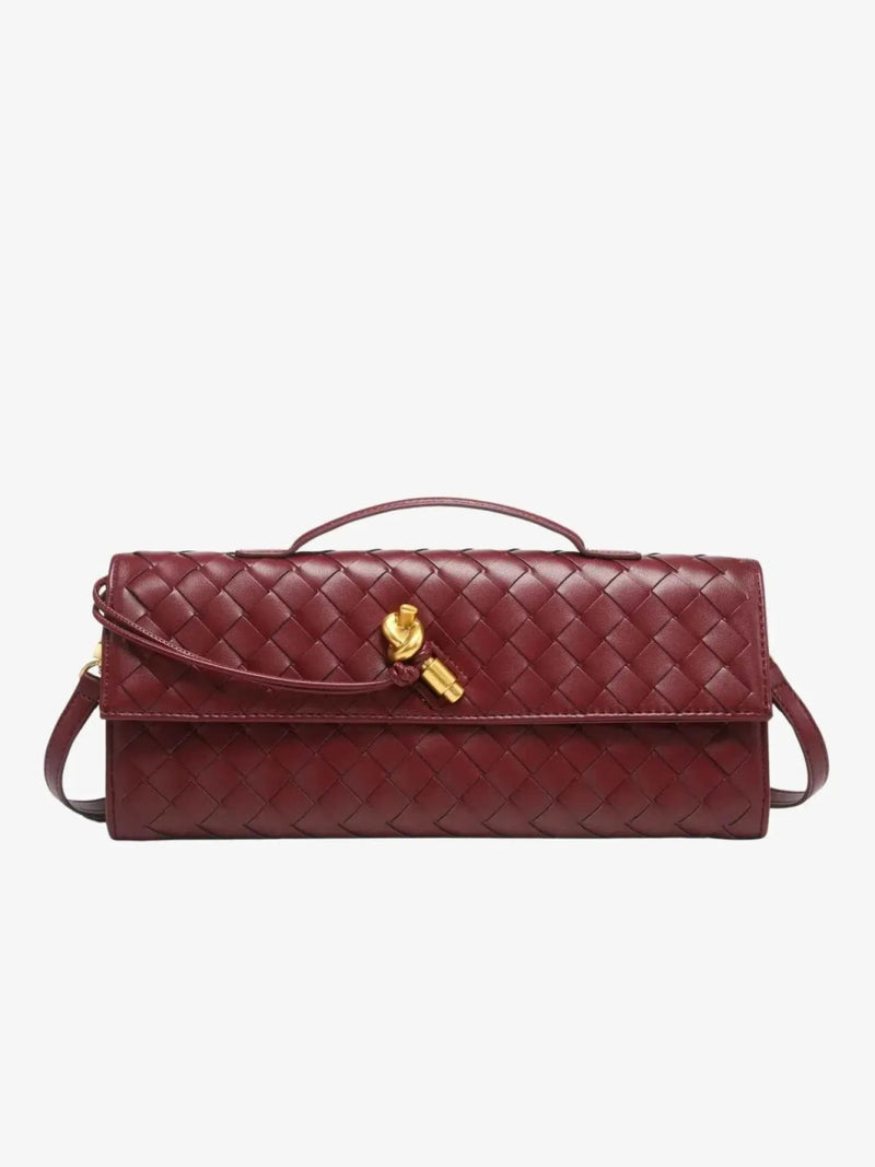 Lina – Braided women's shoulder bag with handle and twist lock