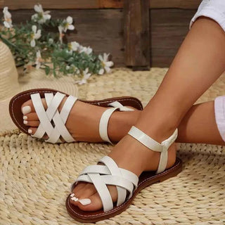 Lina – Klassische Kreuzriemen - Sandalen mit Fersenriemen - Cecile LavelleWeiß