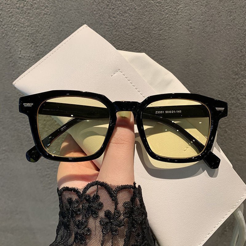 Lina – Transparent Colored Glasses with Square Frame and Pastel Lenses