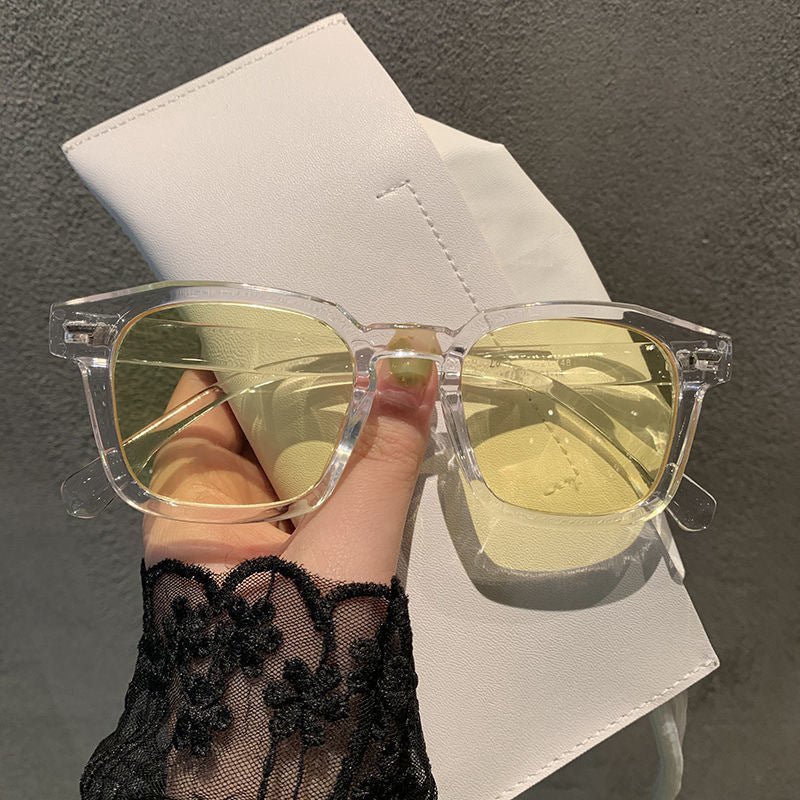 Lina – Transparent Colored Glasses with Square Frame and Pastel Lenses