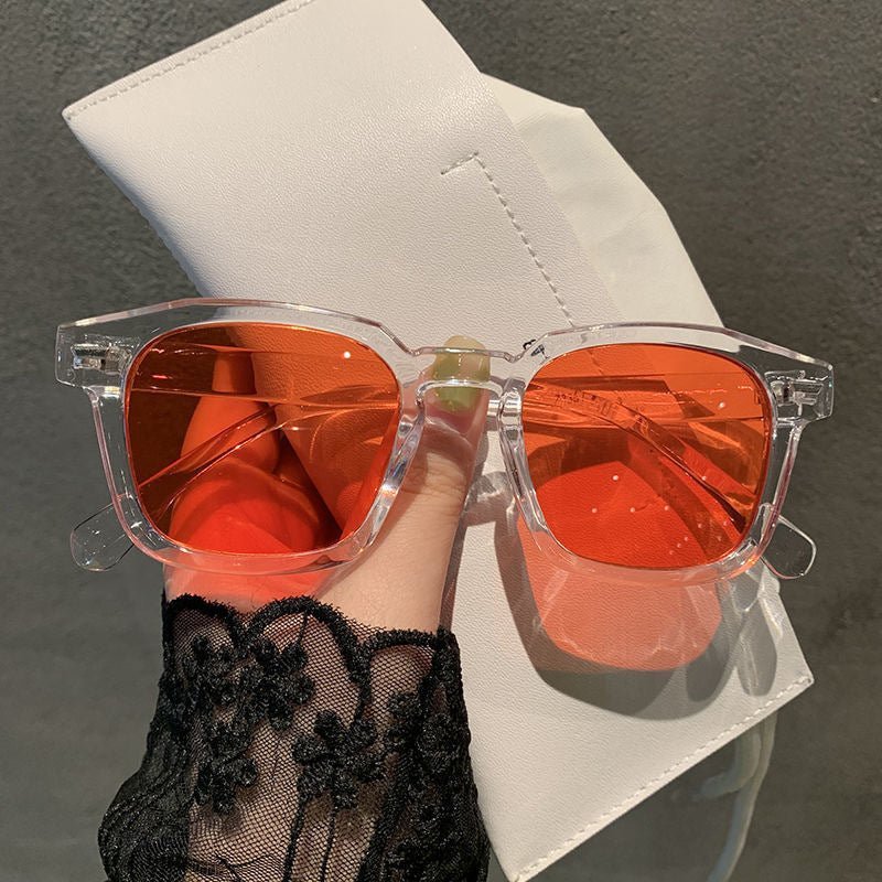 Lina – Transparent Colored Glasses with Square Frame and Pastel Lenses