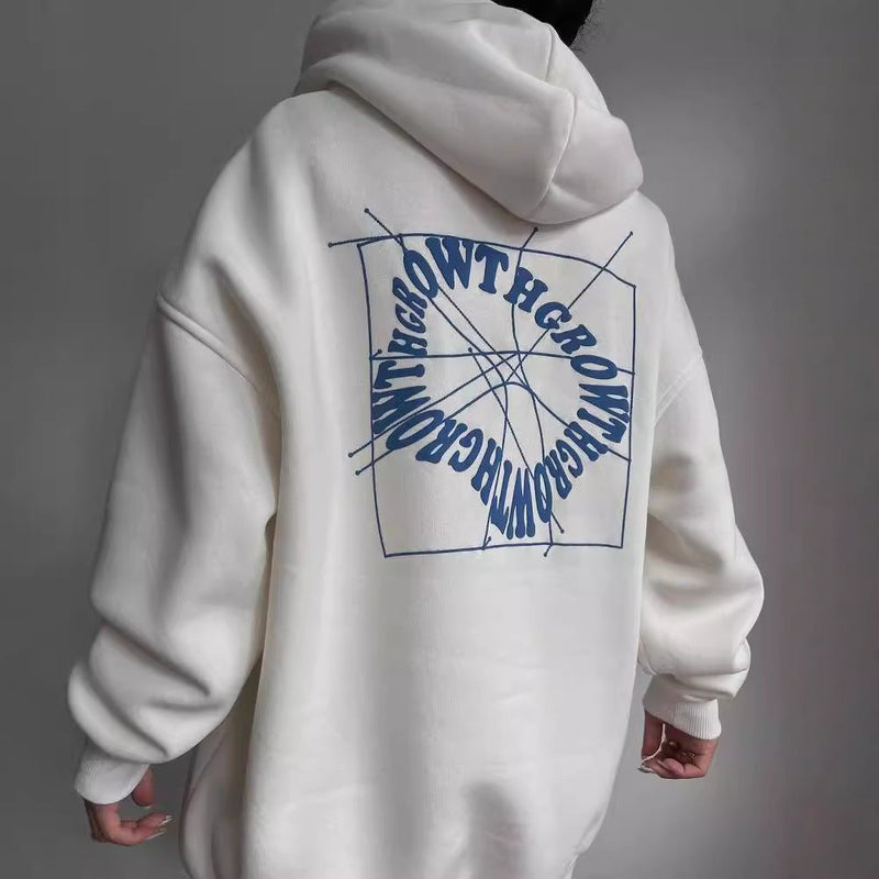 Liora – Oversized hættetrøje med statement-rygprint