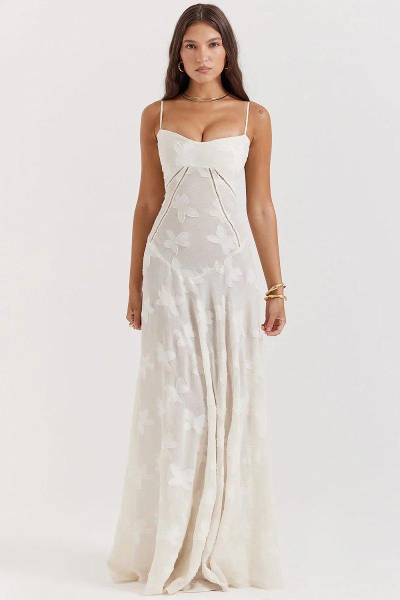Liv – Floral Maxi Dress with Spaghetti Straps and A-Line Silhouette