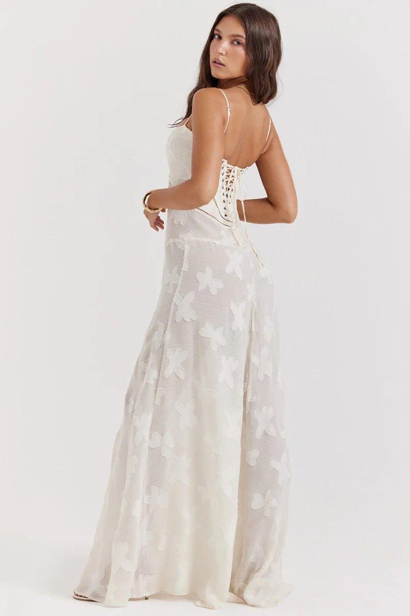 Liv – Floral Maxi Dress with Spaghetti Straps and A-Line Silhouette