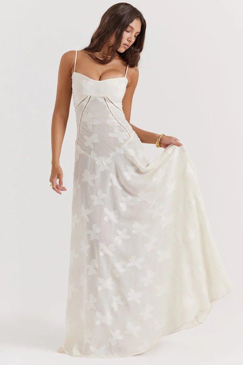Liv – Floral Maxi Dress with Spaghetti Straps and A-Line Silhouette
