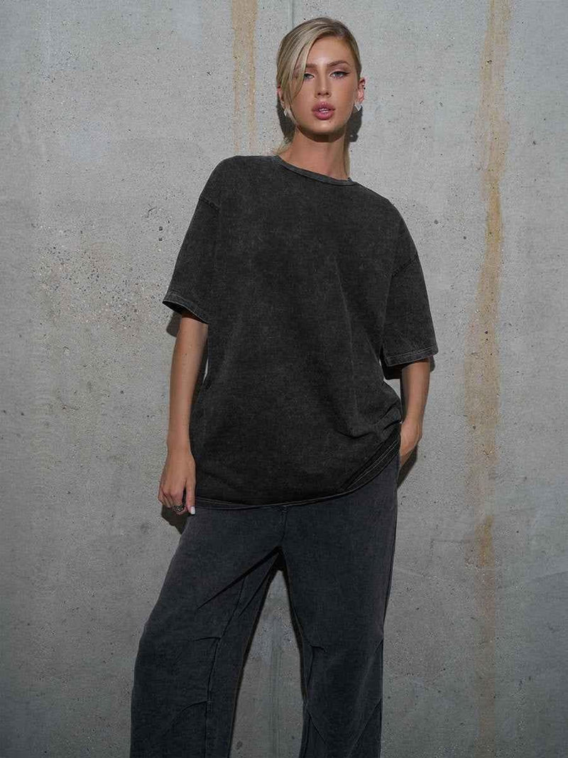 Liv – Oversized Acid-Wash T-Shirt in Unisex Fit with Vintage Look