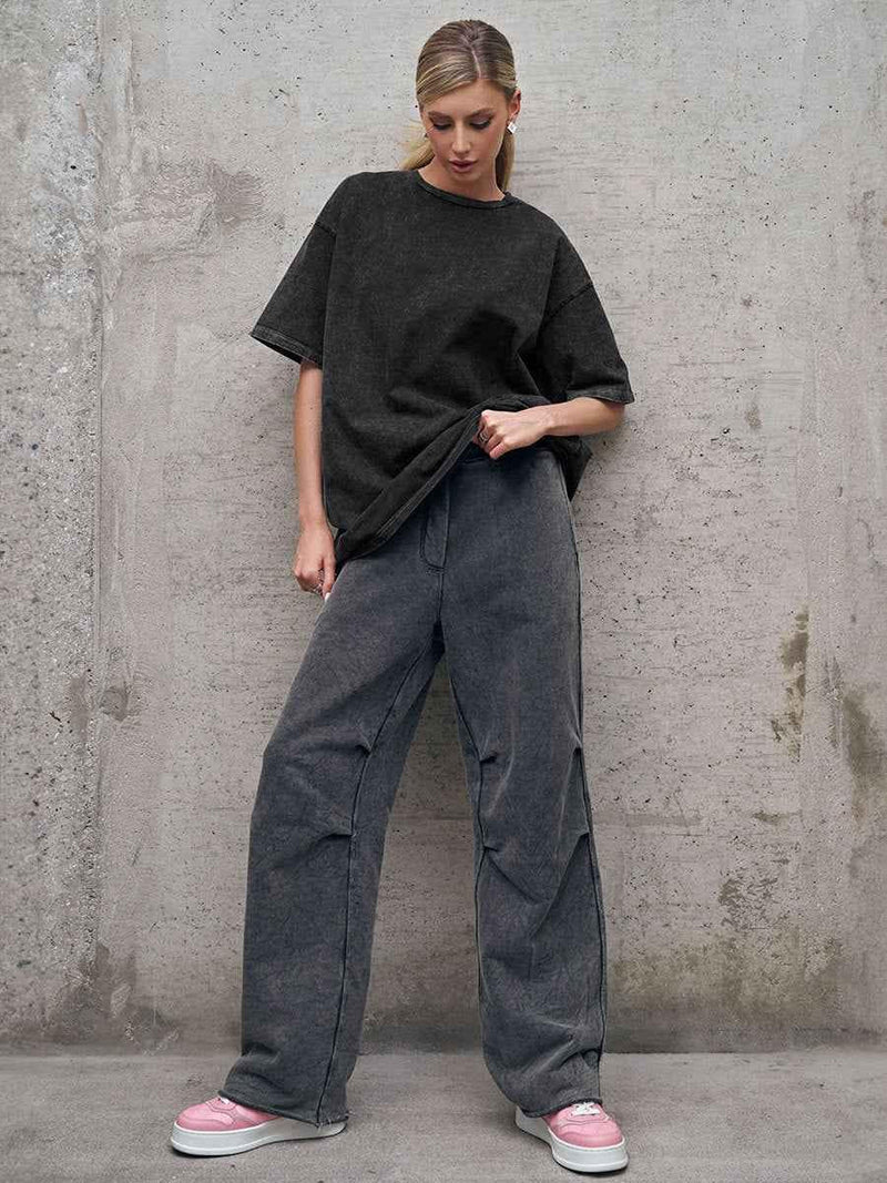 Liv – Oversized Acid-Wash T-Shirt in Unisex Fit with Vintage Look