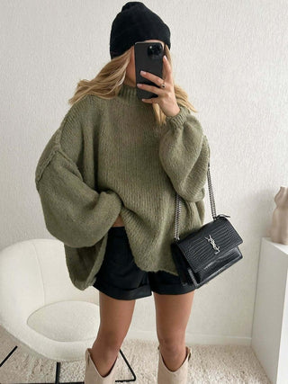 liv – oversized strickpullover mit ballonärmeln - Cecile LavelleGrün