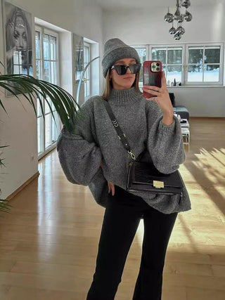 liv – oversized strickpullover mit ballonärmeln - Cecile LavelleGrau