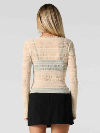 Chloé – Transparenter Longsleeve mit Rüschenstruktur
