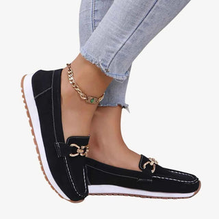 Loafers Damen mit Kettendetail - Cecile LavelleHellbraun