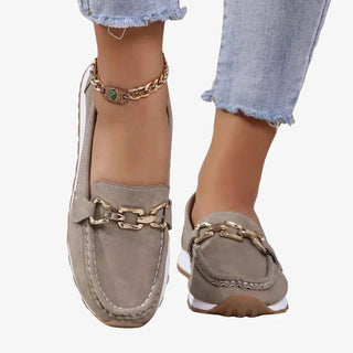 Loafers Damen mit Kettendetail - Cecile LavelleGrau