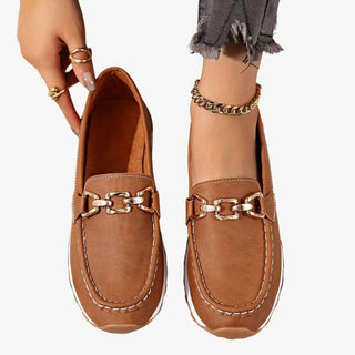 Loafers Damen mit Kettendetail - Cecile LavelleHellbraun