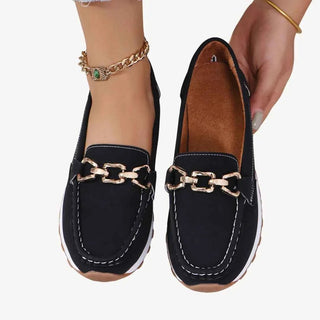 Loafers Damen mit Kettendetail - Cecile LavelleHellbraun