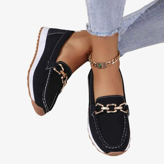 Loafers Damen mit Kettendetail - Cecile LavelleSchwarz