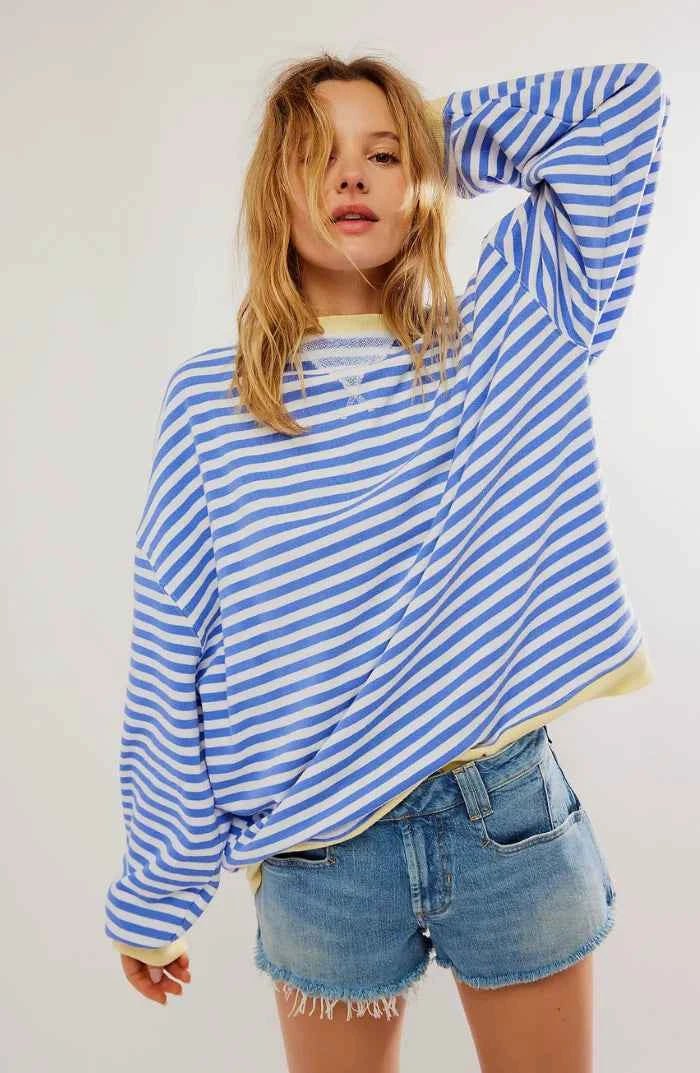 Loosely fitted striped sweater