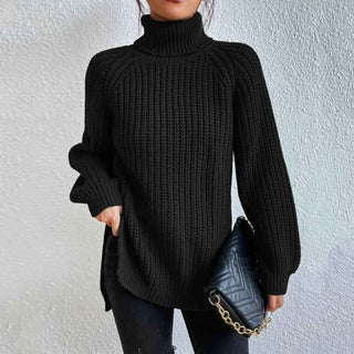 Damen Pullover Rollkragen Elegant