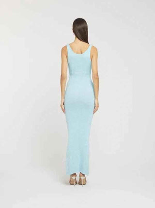 Lumi – Glitzerndes Strickkleid in Maxilänge mit Racerback - Cecile LavelleBlau