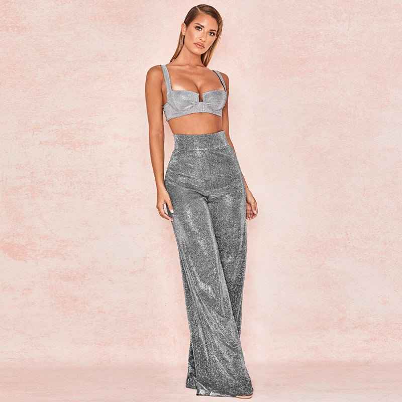 Luna – Sparkling Flared Pants with High Waist for Party Nights